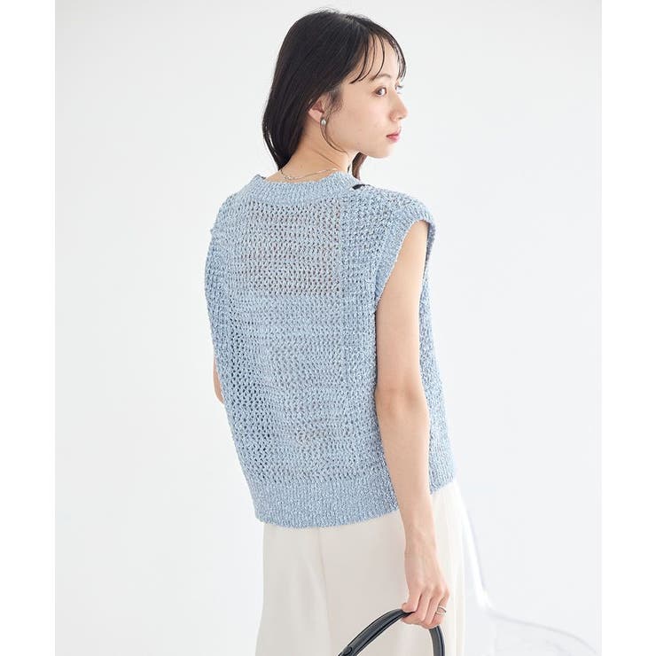 配色ラインMIXニットベスト | earth music&ecology  | 詳細画像5 