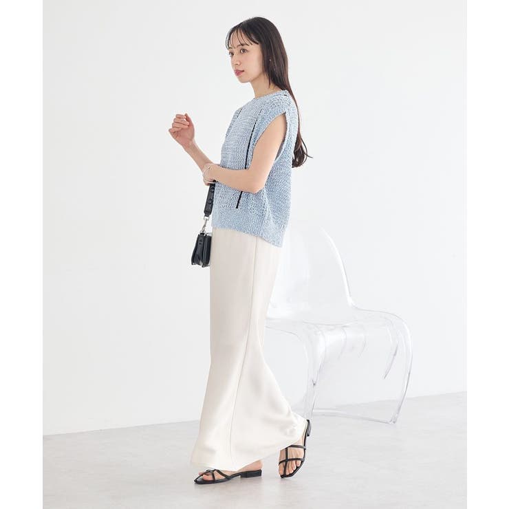 配色ラインMIXニットベスト | earth music&ecology  | 詳細画像7 