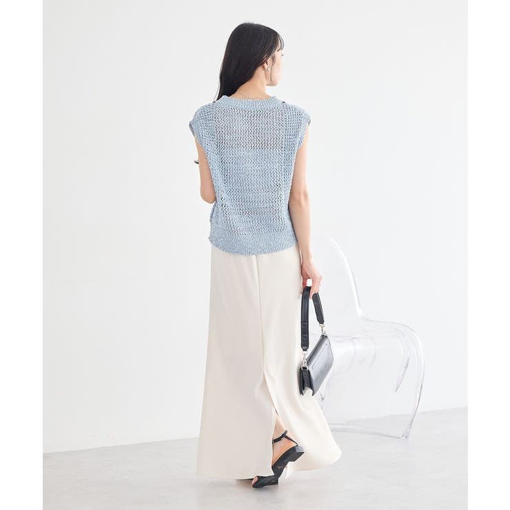 配色ラインMIXニットベスト | earth music&ecology  | 詳細画像8 