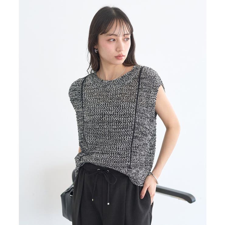 配色ラインMIXニットベスト | earth music&ecology  | 詳細画像15 