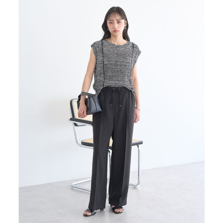 配色ラインMIXニットベスト | earth music&ecology  | 詳細画像16 