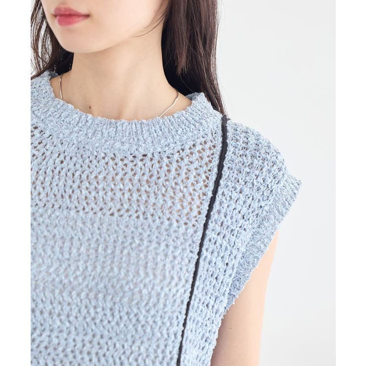 配色ラインMIXニットベスト | earth music&ecology  | 詳細画像19 