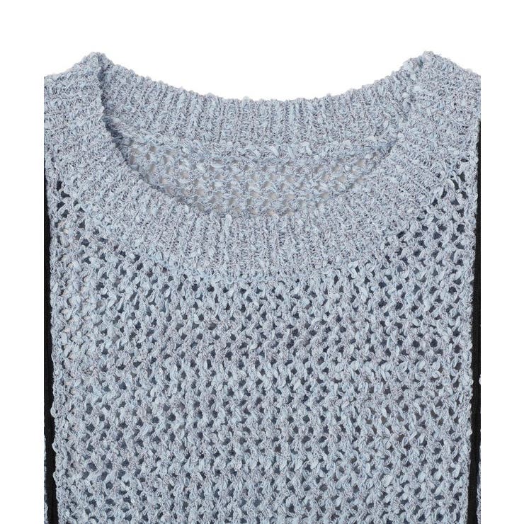 配色ラインMIXニットベスト | earth music&ecology  | 詳細画像22 