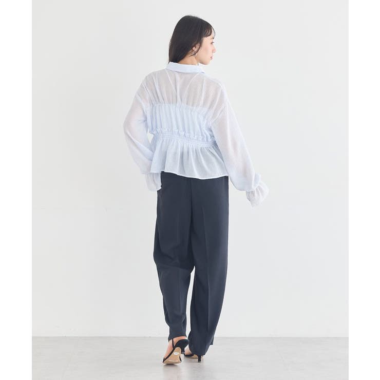 シャーリングストライプシャツ | earth music&ecology  | 詳細画像11 