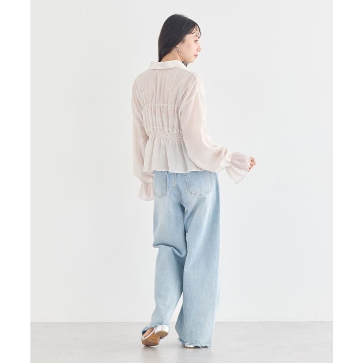 シャーリングストライプシャツ | earth music&ecology  | 詳細画像7 