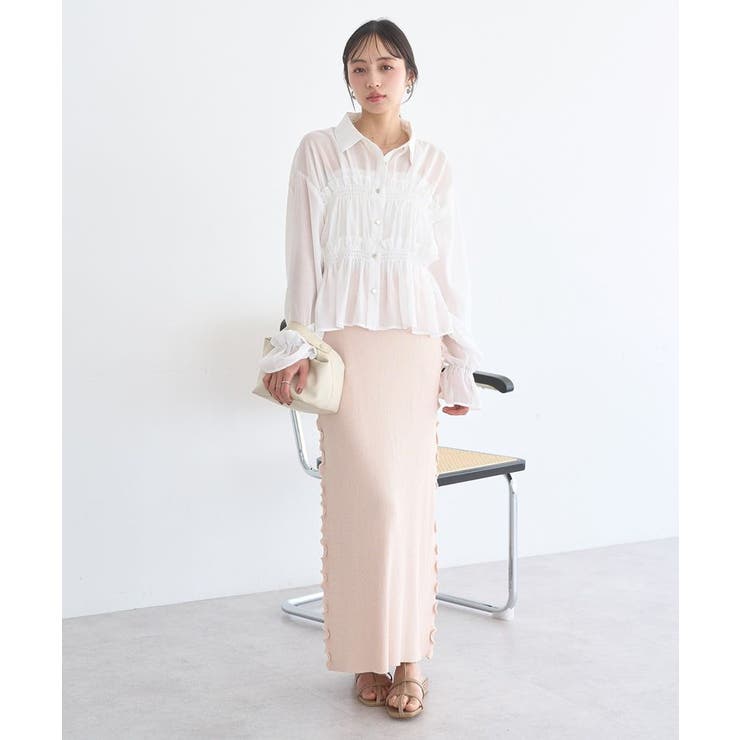 シャーリングストライプシャツ | earth music&ecology  | 詳細画像15 