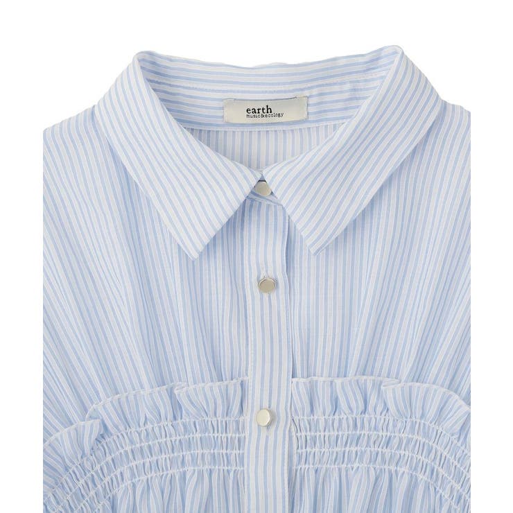 シャーリングストライプシャツ | earth music&ecology  | 詳細画像23 