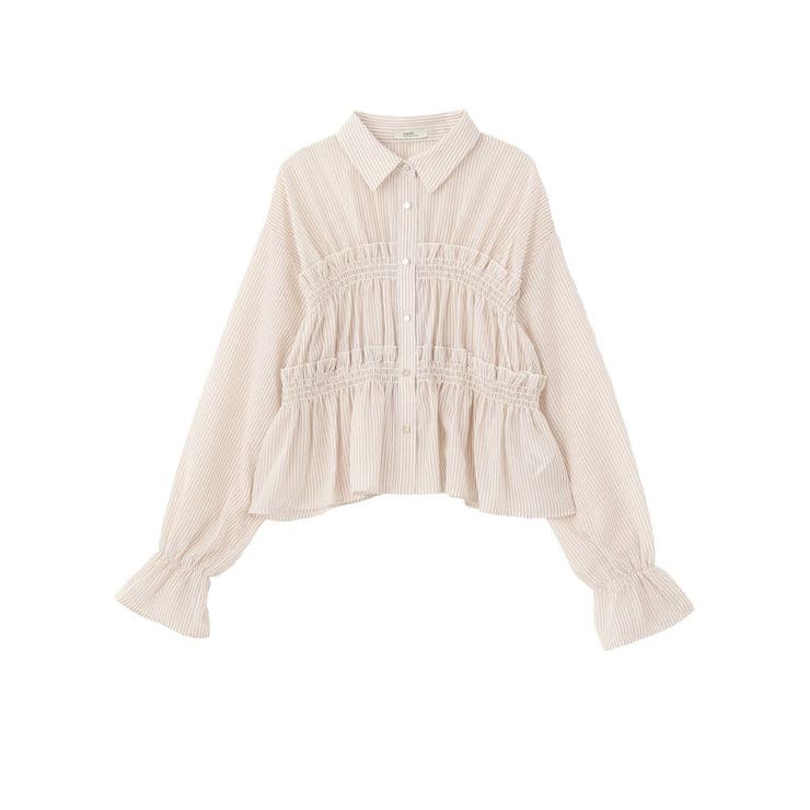 シャーリングストライプシャツ | earth music&ecology  | 詳細画像32 