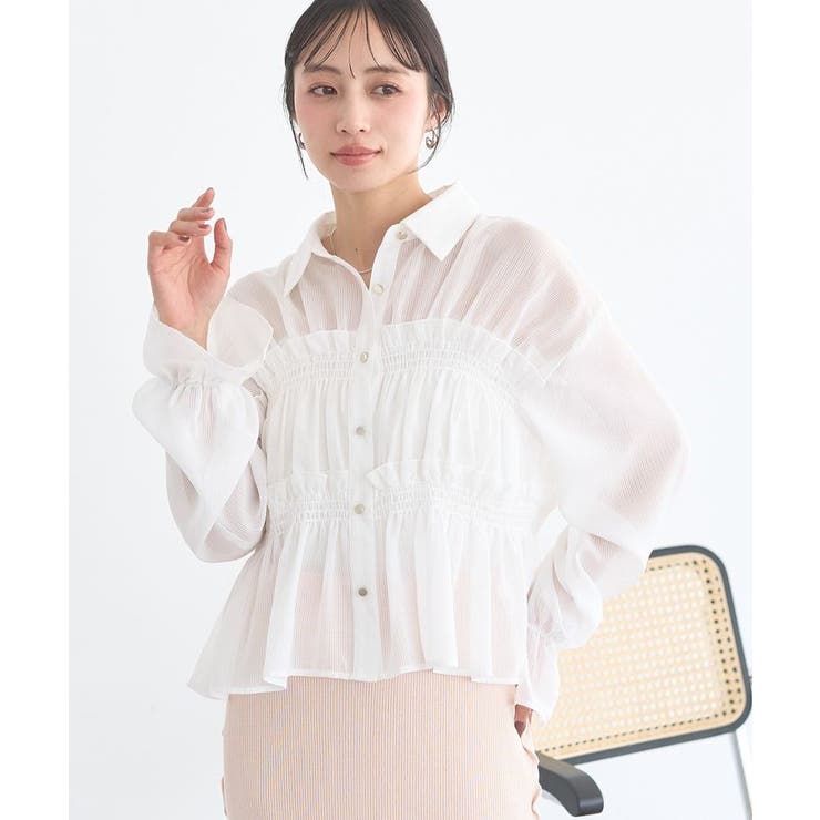 ストライプホワイト | シャーリングストライプシャツ | earth music&ecology 