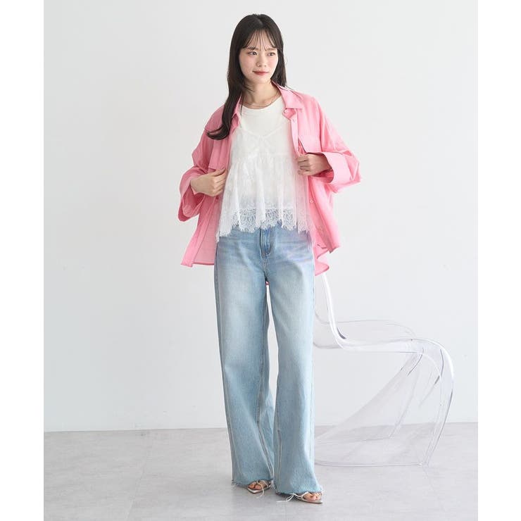 フリンジレースバックリボンキャミ | earth music&ecology  | 詳細画像7 