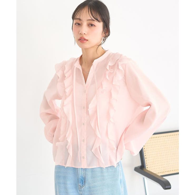 フリルリボンブラウス | earth music&ecology  | 詳細画像2 