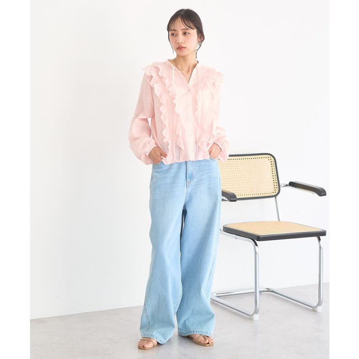 フリルリボンブラウス | earth music&ecology  | 詳細画像4 