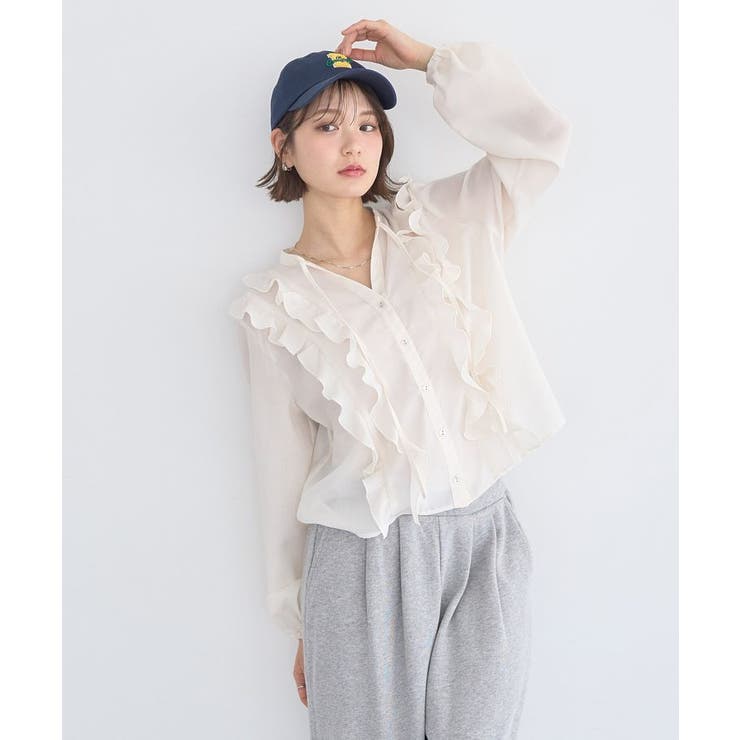 フリルリボンブラウス | earth music&ecology  | 詳細画像8 