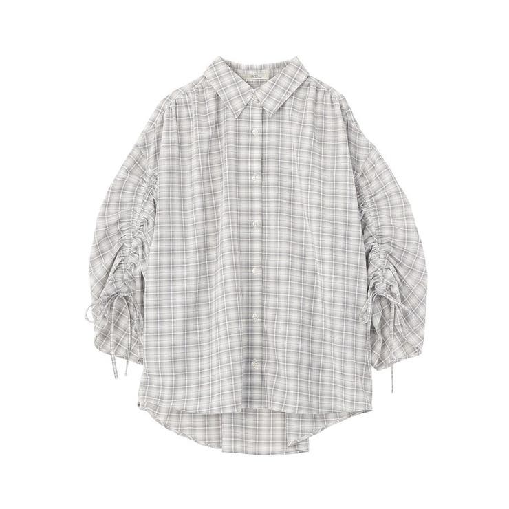 シャーリングスリーブチェックシャツ | earth music&ecology  | 詳細画像27 