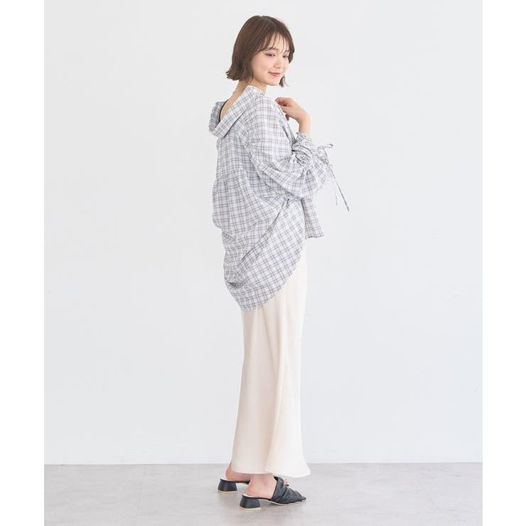 シャーリングスリーブチェックシャツ | earth music&ecology  | 詳細画像15 