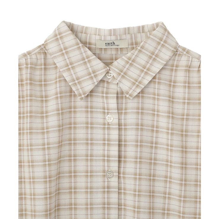 シャーリングスリーブチェックシャツ | earth music&ecology  | 詳細画像20 