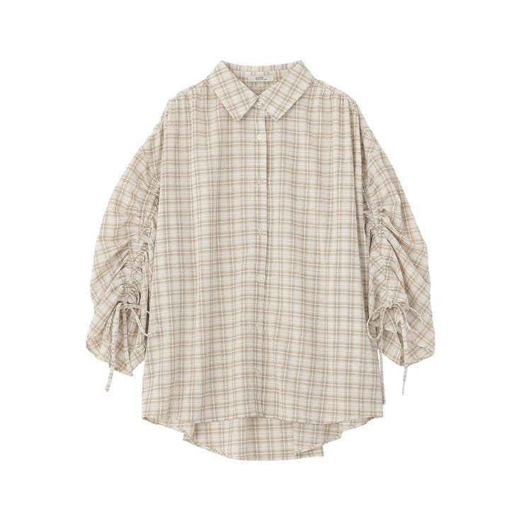 シャーリングスリーブチェックシャツ | earth music&ecology  | 詳細画像29 