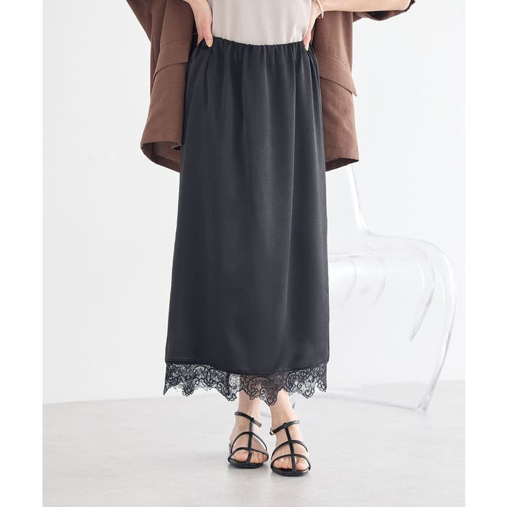 サテンレーススカート | earth music&ecology  | 詳細画像2 