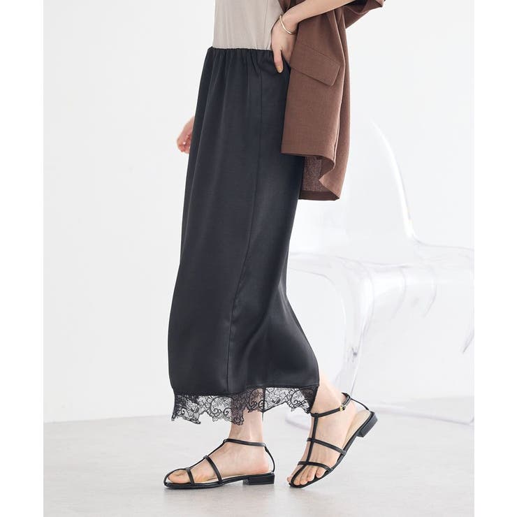 サテンレーススカート | earth music&ecology  | 詳細画像3 