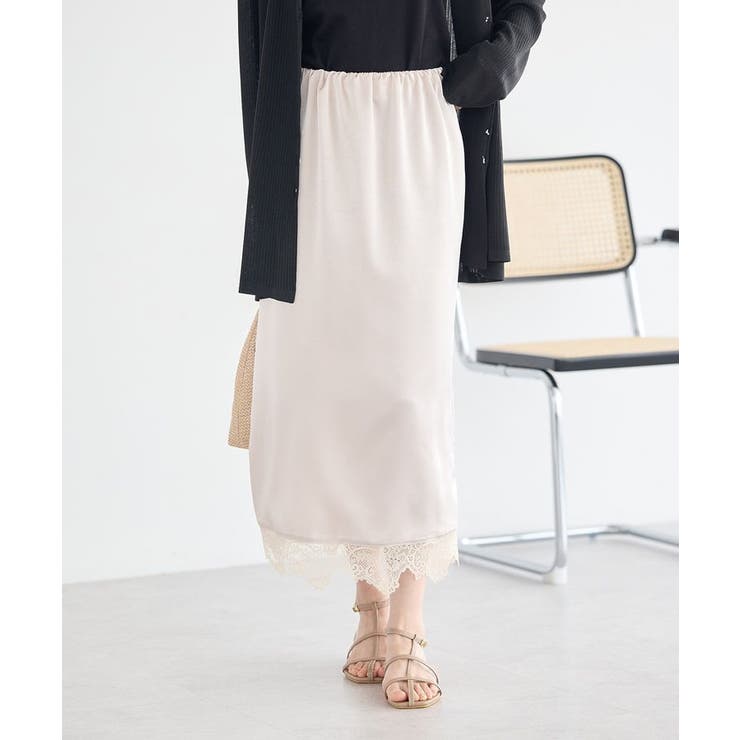 サテンレーススカート | earth music&ecology  | 詳細画像12 