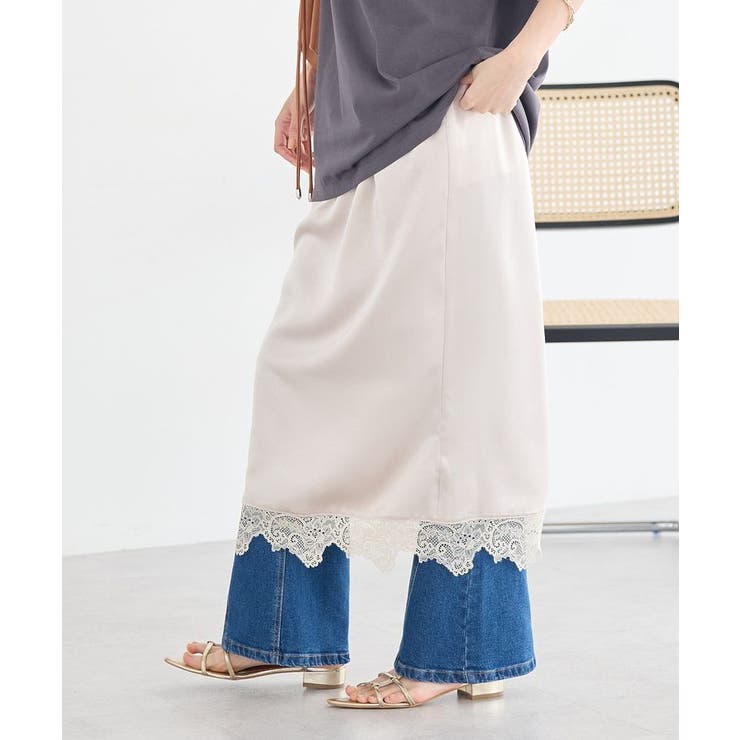 サテンレーススカート | earth music&ecology  | 詳細画像18 