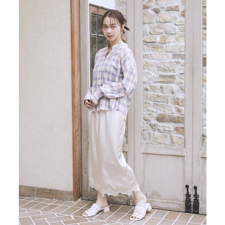 サテンレーススカート | earth music&ecology  | 詳細画像23 