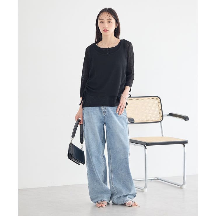 ウエストアシメデニムパンツ | earth music&ecology  | 詳細画像6 