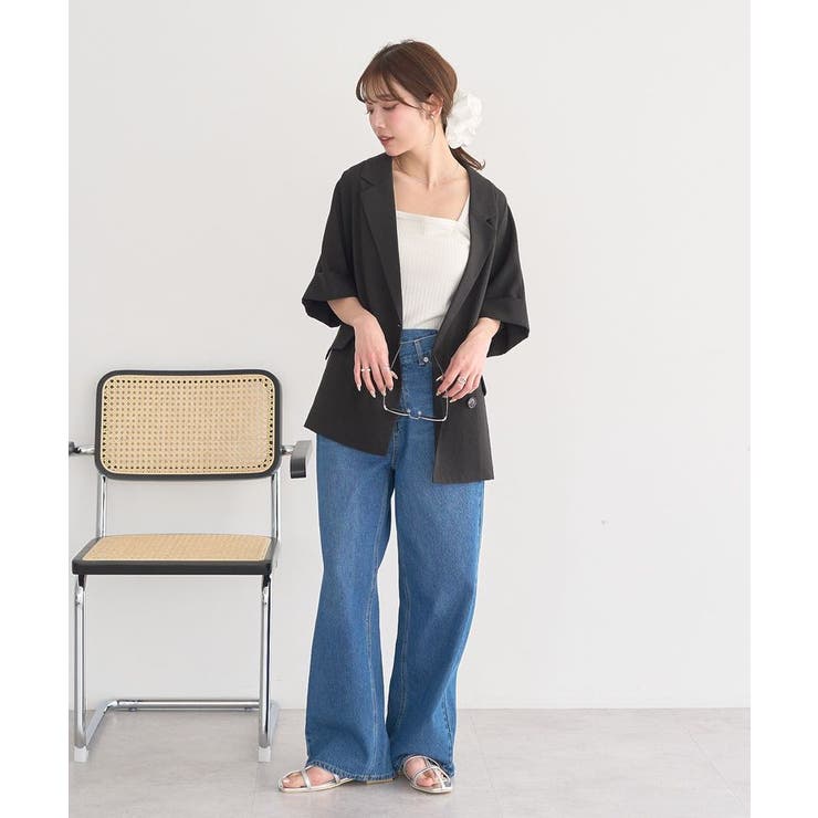 ウエストアシメデニムパンツ | earth music&ecology  | 詳細画像21 