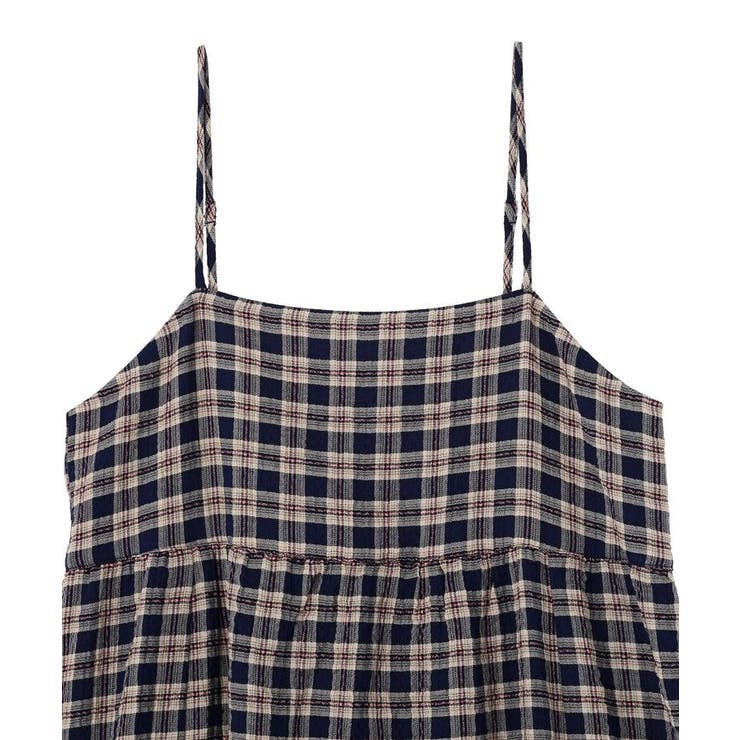 シャーリングラメチェックキャミワンピース | earth music&ecology  | 詳細画像24 