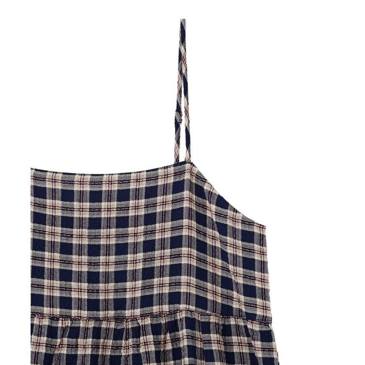 シャーリングラメチェックキャミワンピース | earth music&ecology  | 詳細画像25 