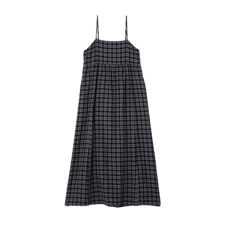 シャーリングラメチェックキャミワンピース | earth music&ecology  | 詳細画像32 