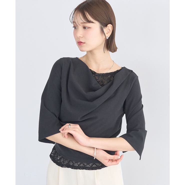 レースレイヤードドレーププルオーバー | earth music&ecology  | 詳細画像1 