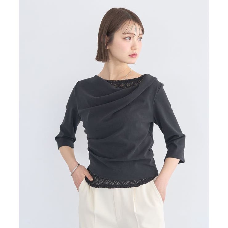 レースレイヤードドレーププルオーバー | earth music&ecology  | 詳細画像3 