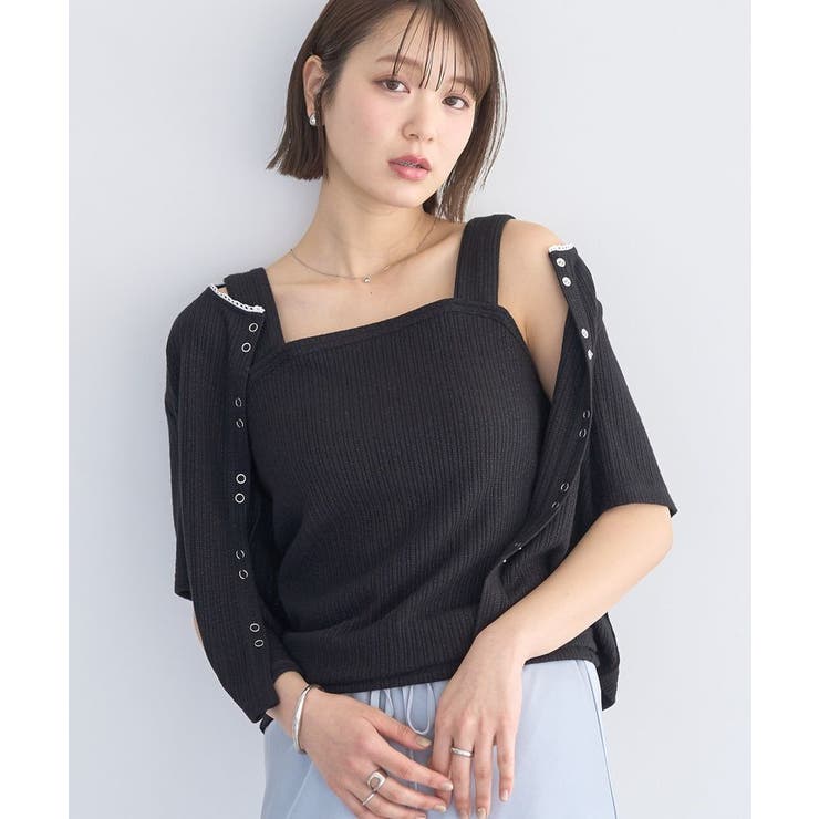 チェーンリブラメカットタンクトップ | earth music&ecology  | 詳細画像1 