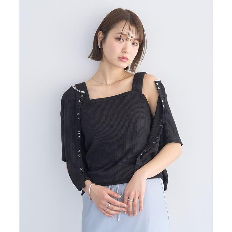 チェーンリブラメカットタンクトップ | earth music&ecology  | 詳細画像2 