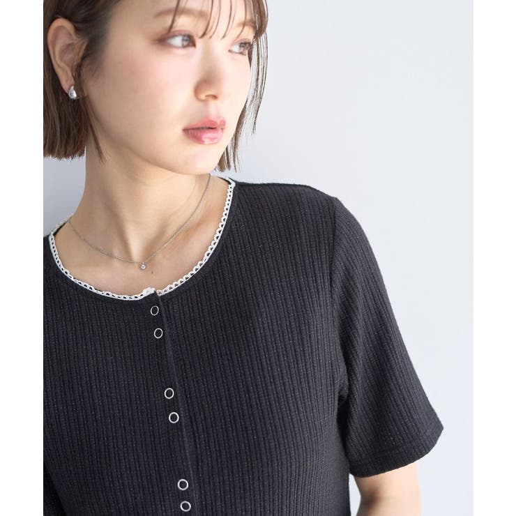 チェーンリブラメカットソー | earth music&ecology  | 詳細画像2 