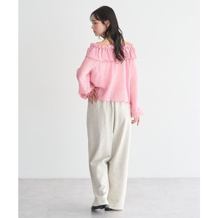 シアーチェック2wayオフショルブラウス | earth music&ecology  | 詳細画像11 