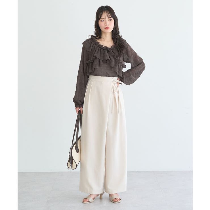 シアーチェック2wayオフショルブラウス | earth music&ecology  | 詳細画像19 