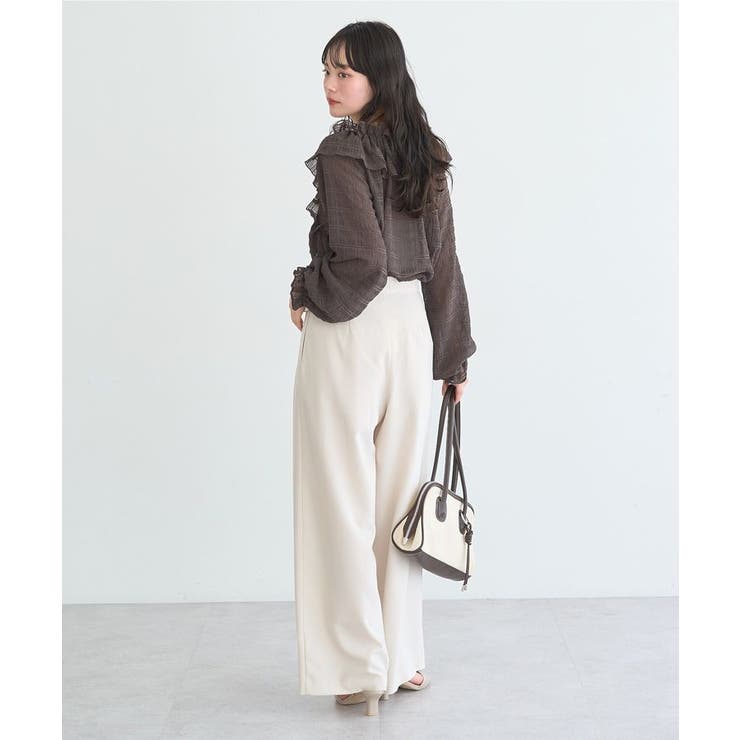 シアーチェック2wayオフショルブラウス | earth music&ecology  | 詳細画像21 