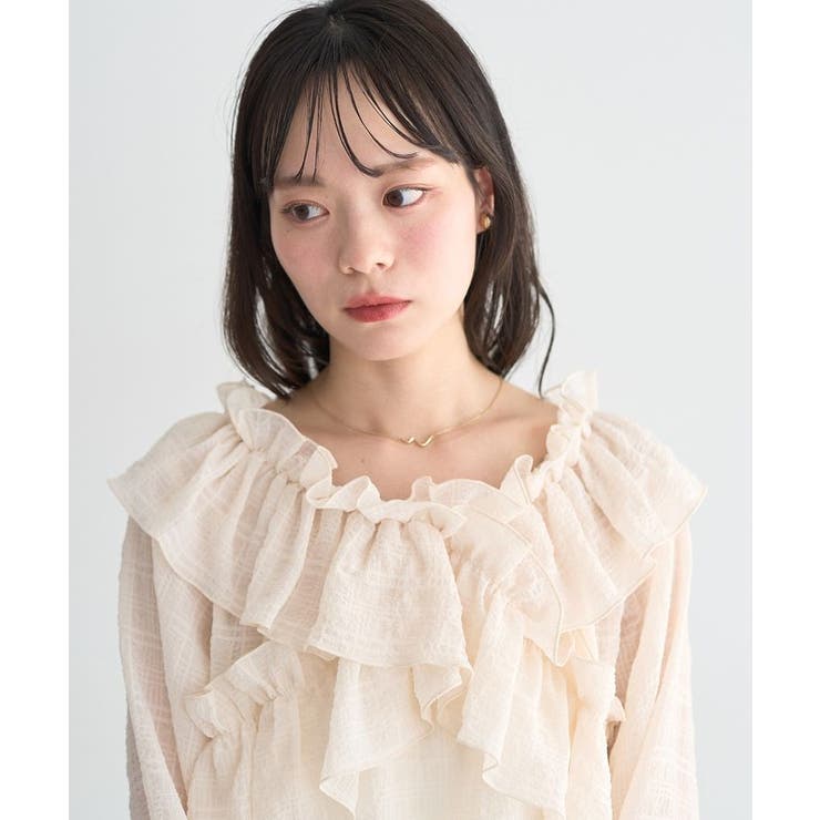 シアーチェック2wayオフショルブラウス | earth music&ecology  | 詳細画像23 