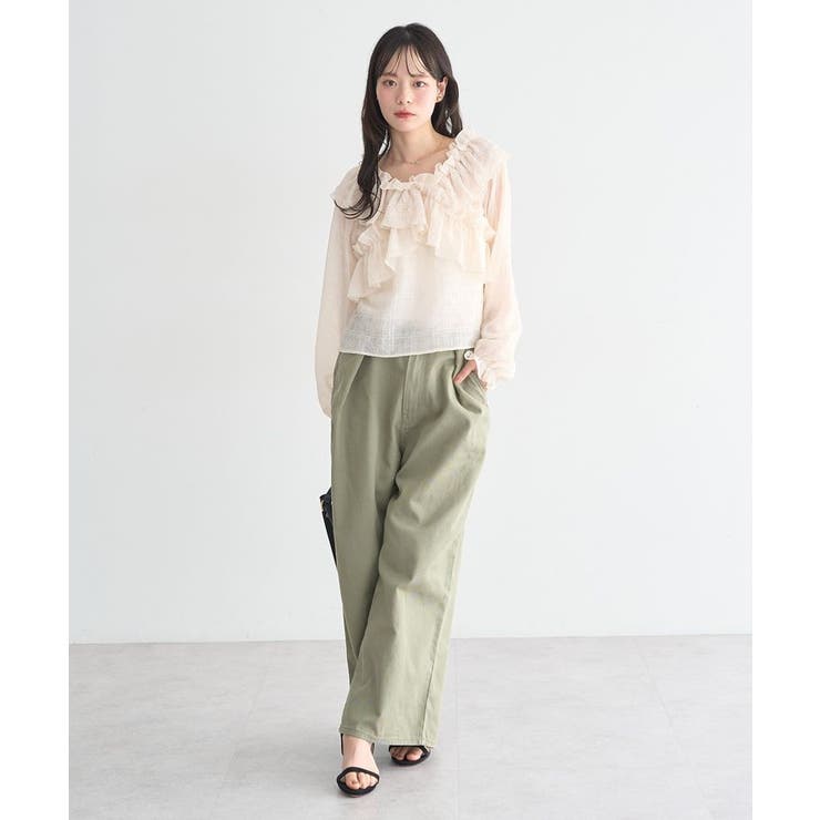 シアーチェック2wayオフショルブラウス | earth music&ecology  | 詳細画像5 