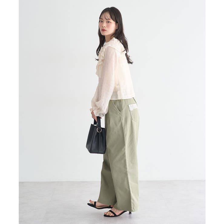 シアーチェック2wayオフショルブラウス | earth music&ecology  | 詳細画像6 