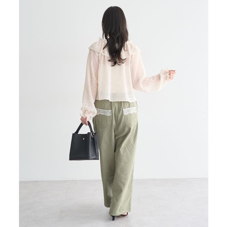 シアーチェック2wayオフショルブラウス | earth music&ecology  | 詳細画像7 