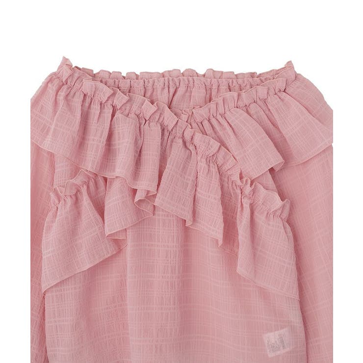 シアーチェック2wayオフショルブラウス | earth music&ecology  | 詳細画像33 