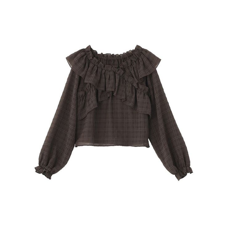 シアーチェック2wayオフショルブラウス | earth music&ecology  | 詳細画像39 