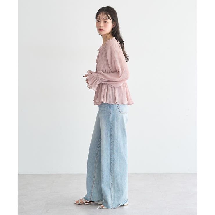 シャーリングフリルオフショルブラウス | earth music&ecology  | 詳細画像5 