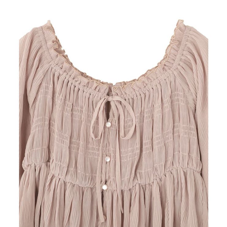 シャーリングフリルオフショルブラウス | earth music&ecology  | 詳細画像18 