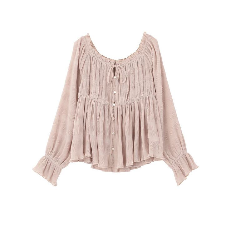 シャーリングフリルオフショルブラウス | earth music&ecology  | 詳細画像30 