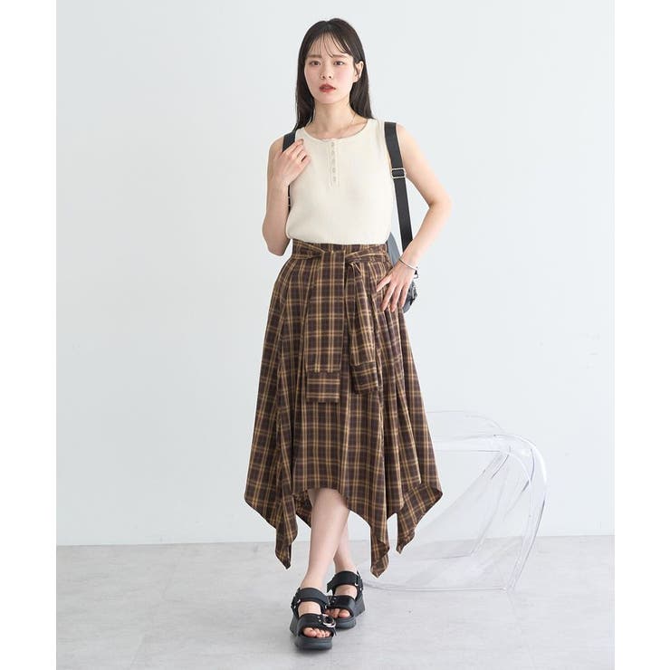 イレヘムチェックシャツライクスカート | earth music&ecology  | 詳細画像10 