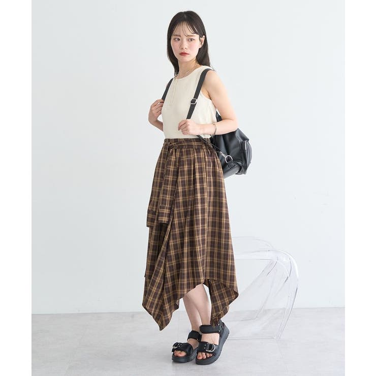 イレヘムチェックシャツライクスカート | earth music&ecology  | 詳細画像11 